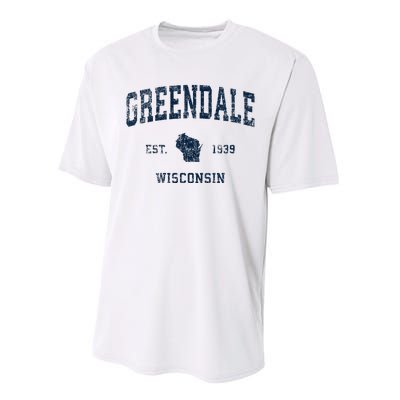 Greendale Wisconsin Wi Vintage Sports Design Performance Sprint T-Shirt