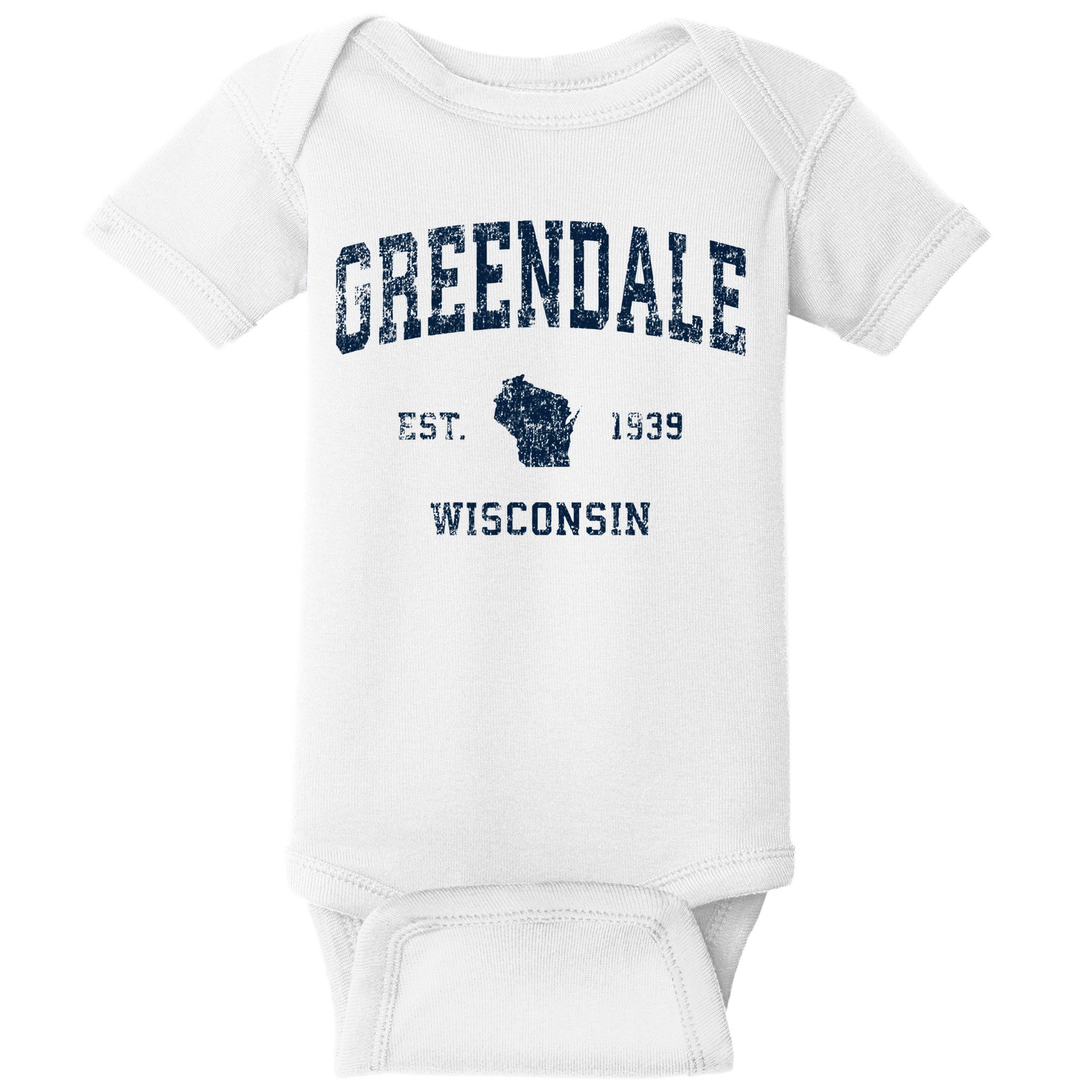Greendale Wisconsin Wi Vintage Sports Design Baby Bodysuit