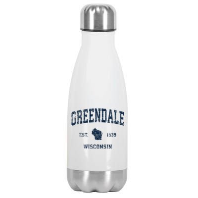 Greendale Wisconsin Wi Vintage Sports Design Stainless Steel Insulated Water Bottle