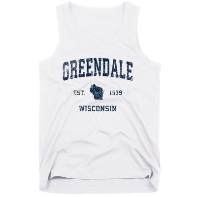 Greendale Wisconsin Wi Vintage Sports Design Tank Top