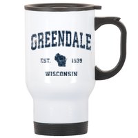 Greendale Wisconsin Wi Vintage Sports Design Stainless Steel Travel Mug