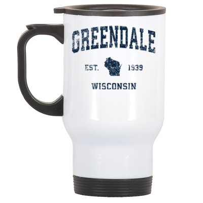 Greendale Wisconsin Wi Vintage Sports Design Stainless Steel Travel Mug