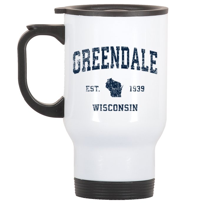 Greendale Wisconsin Wi Vintage Sports Design Stainless Steel Travel Mug