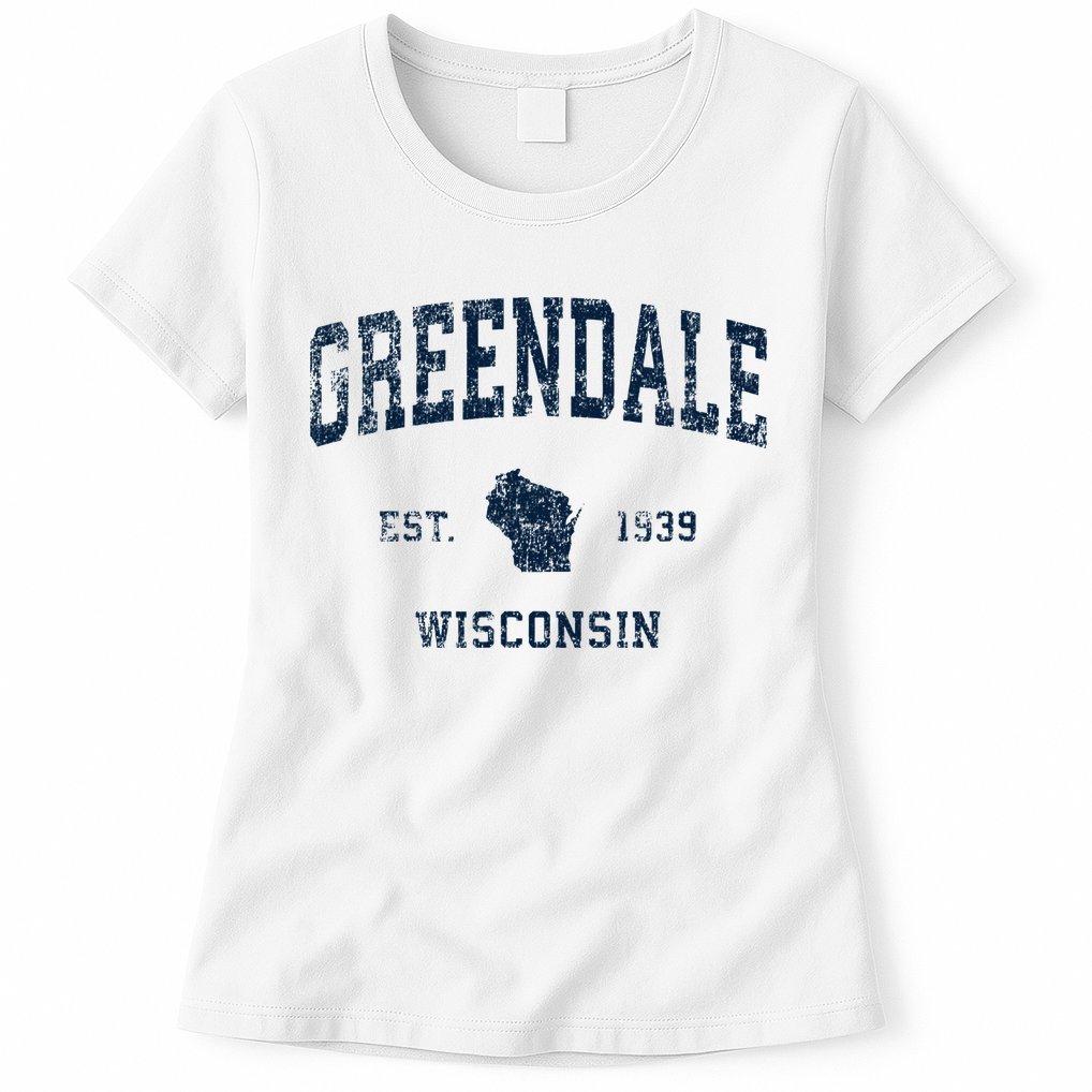 Greendale Wisconsin Wi Vintage Sports Design Womens T-Shirt