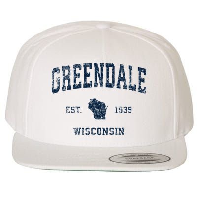 Greendale Wisconsin Wi Vintage Sports Design Wool Snapback Cap
