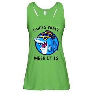 Guess What Week It Is Funny Shark Lover Birthday Party Shark Ladies Essential Flowy Tank