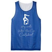 Gymnast Why Walk When You Can Cartwheel Gift Mesh Reversible Basketball Jersey Tank