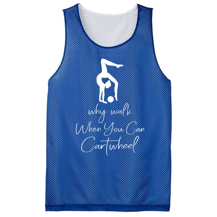 Gymnast Why Walk When You Can Cartwheel Gift Mesh Reversible Basketball Jersey Tank