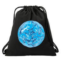 Great Wave Water Ball Emblem Drawstring Bag