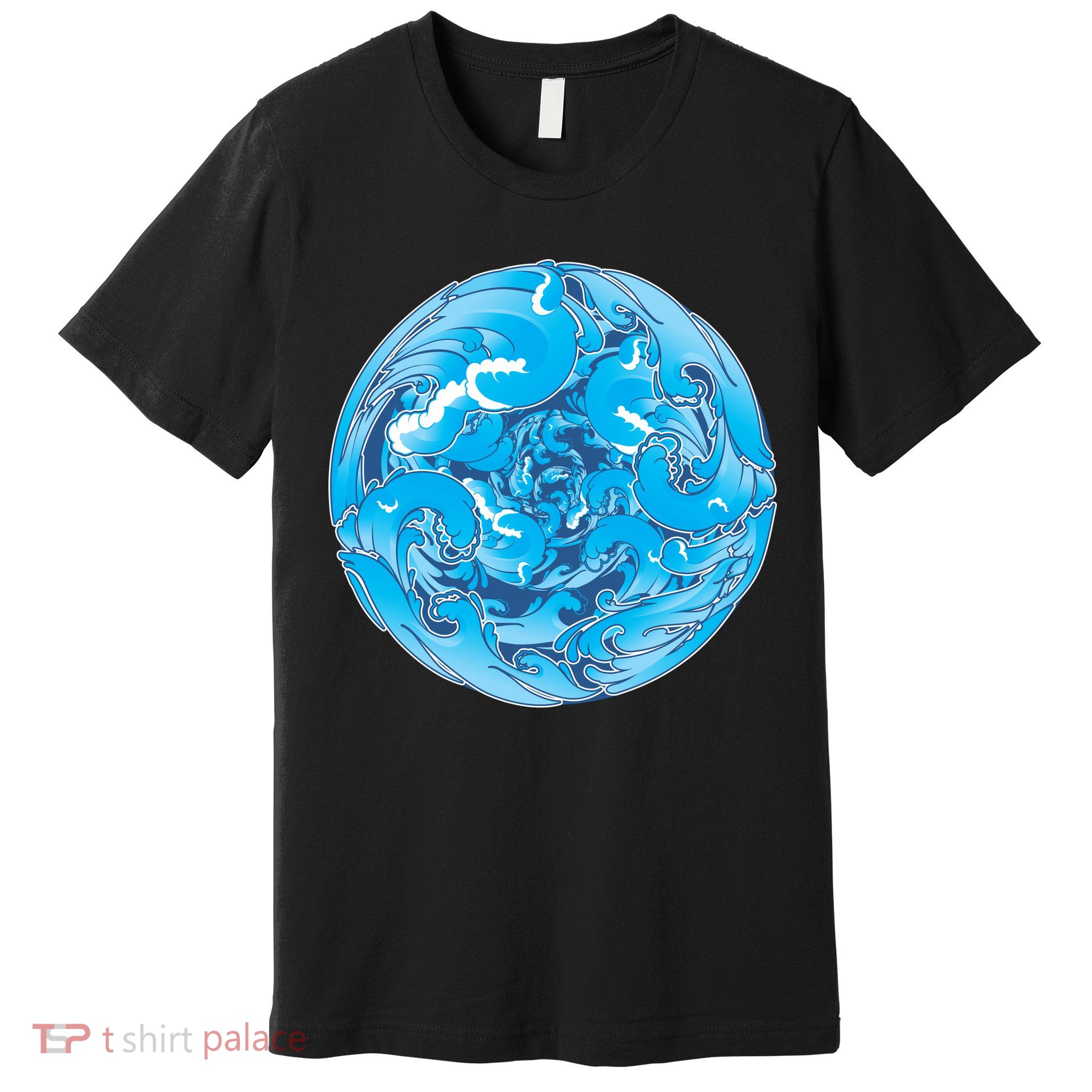 Great Wave Water Ball Emblem Premium T-Shirt