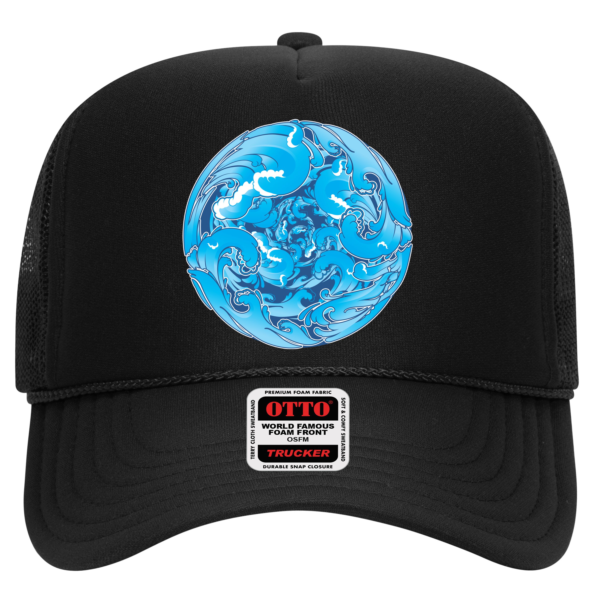 Great Wave Water Ball Emblem Hat