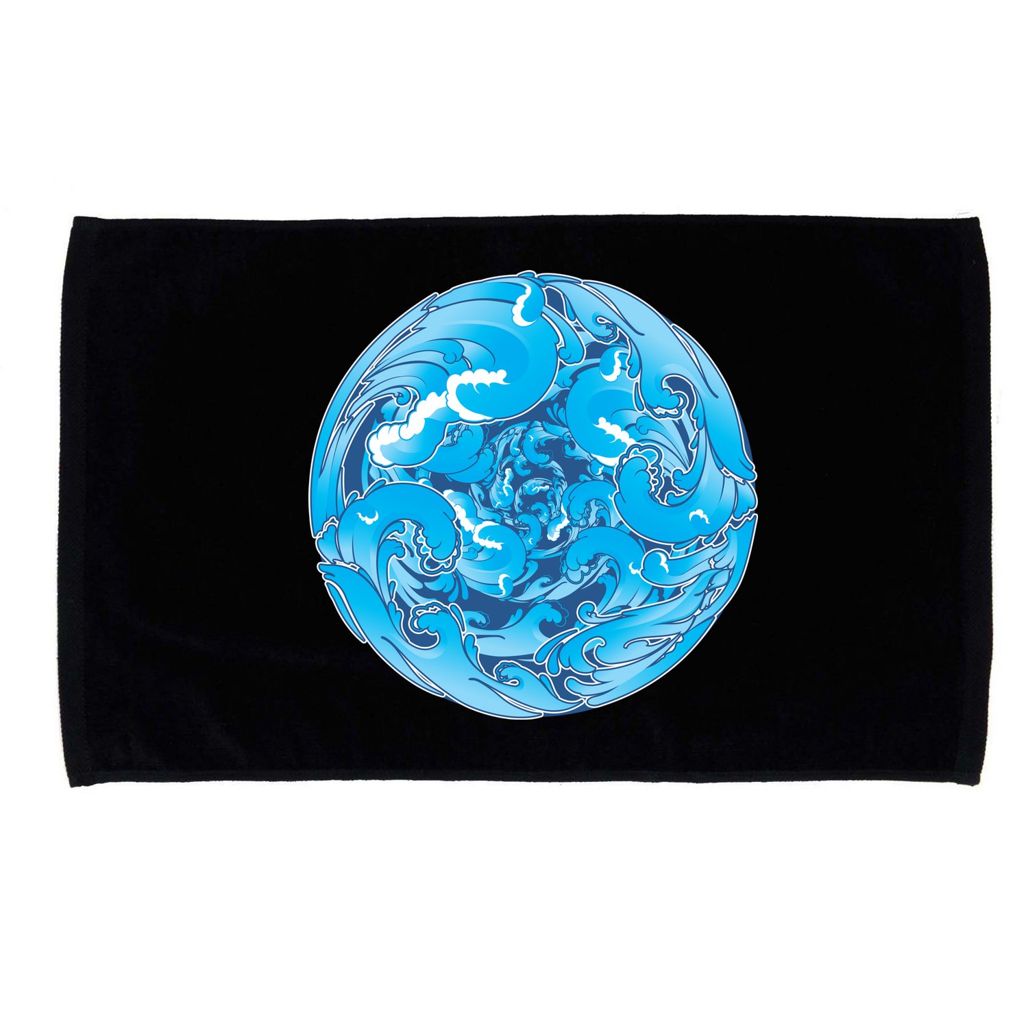 Great Wave Water Ball Emblem Microfiber Hand Towel