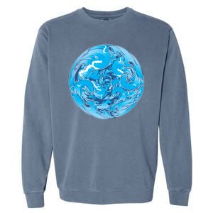 Great Wave Water Ball Emblem Garment-Dyed Sweatshirt