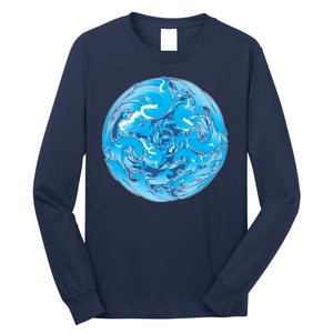 Great Wave Water Ball Emblem Long Sleeve Shirt