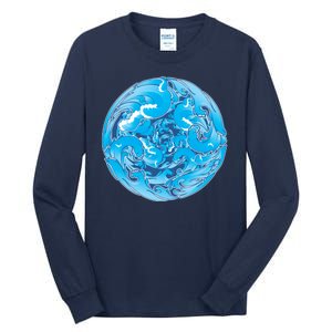 Great Wave Water Ball Emblem Tall Long Sleeve T-Shirt