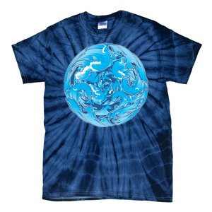 Great Wave Water Ball Emblem Tie-Dye T-Shirt