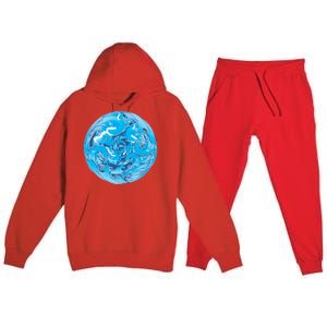 Great Wave Water Ball Emblem Premium Hooded Sweatsuit Set