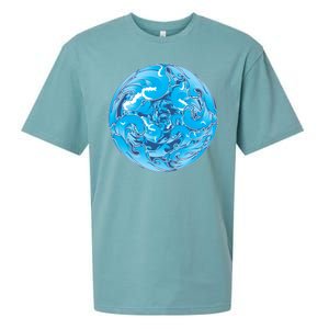 Great Wave Water Ball Emblem Sueded Cloud Jersey T-Shirt