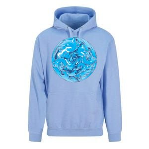 Great Wave Water Ball Emblem Unisex Surf Hoodie