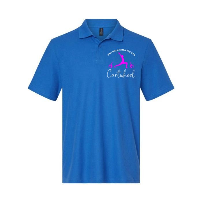 Gymnast Why Walk When You Can Cartwheel Cool Gift Softstyle Adult Sport Polo