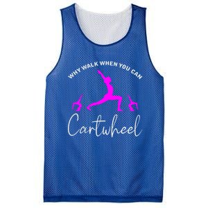 Gymnast Why Walk When You Can Cartwheel Cool Gift Mesh Reversible Basketball Jersey Tank