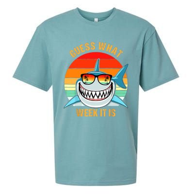 Guess What Week It Is Funny Shark Gift Sueded Cloud Jersey T-Shirt