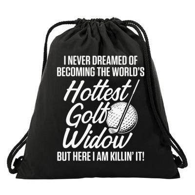 Golf Widow Wife Hottest Golfer Funny Golfing Drawstring Bag