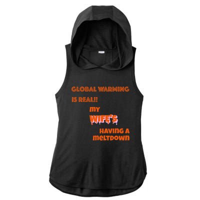 Global Warming Wife's Meltdown Ladies PosiCharge Tri-Blend Wicking Draft Hoodie Tank