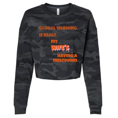 Global Warming Wife's Meltdown Cropped Pullover Crew