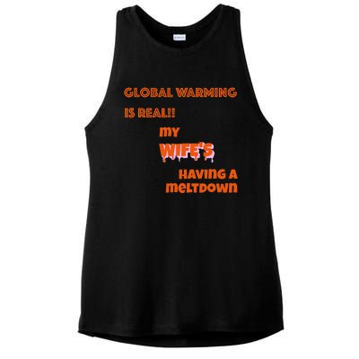 Global Warming Wife's Meltdown Ladies PosiCharge Tri-Blend Wicking Tank