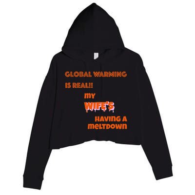 Global Warming Wife's Meltdown Crop Fleece Hoodie