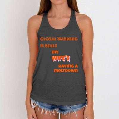 Global Warming Wife's Meltdown Women's Knotted Racerback Tank