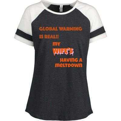 Global Warming Wife's Meltdown Enza Ladies Jersey Colorblock Tee