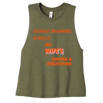 Global Warming Wife's Meltdown Women's Racerback Cropped Tank