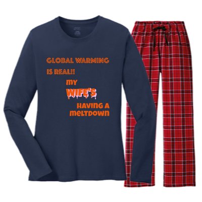 Global Warming Wife's Meltdown Women's Long Sleeve Flannel Pajama Set 