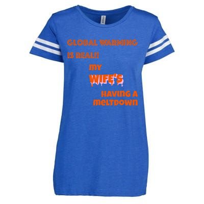 Global Warming Wife's Meltdown Enza Ladies Jersey Football T-Shirt