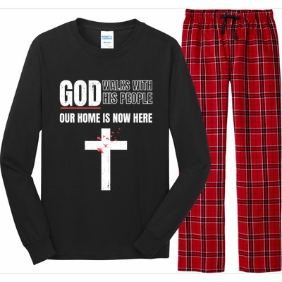 God Walks With His People Our Home Is Now Here Refugee Day Gift Long Sleeve Pajama Set