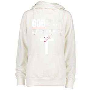 God Walks With His People Our Home Is Now Here Refugee Day Gift Womens Funnel Neck Pullover Hood