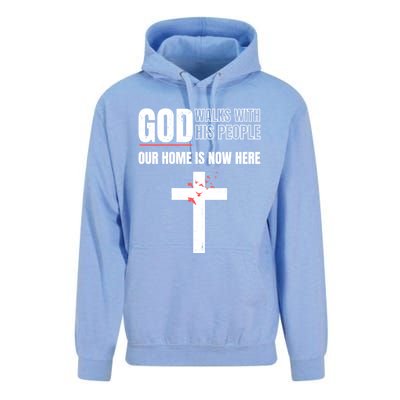 God Walks With His People Our Home Is Now Here Refugee Day Gift Unisex Surf Hoodie