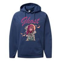 Ghost Witch Women Halloween Scary Monster Skull Performance Fleece Hoodie