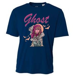 Ghost Witch Women Halloween Scary Monster Skull Cooling Performance Crew T-Shirt