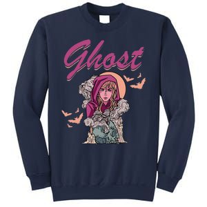 Ghost Witch Women Halloween Scary Monster Skull Sweatshirt