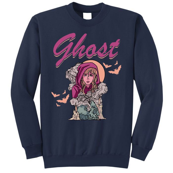 Ghost Witch Women Halloween Scary Monster Skull Sweatshirt