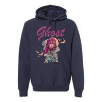 Ghost Witch Women Halloween Scary Monster Skull Premium Hoodie