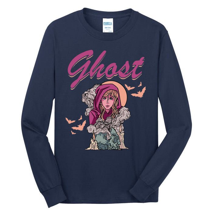 Ghost Witch Women Halloween Scary Monster Skull Tall Long Sleeve T-Shirt