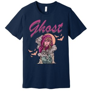 Ghost Witch Women Halloween Scary Monster Skull Premium T-Shirt