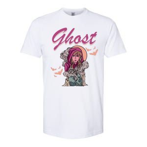 Ghost Witch Women Halloween Scary Monster Skull Softstyle CVC T-Shirt