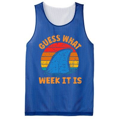 Guess What Week It Is Funny Shark Gifts Mesh Reversible Basketball Jersey Tank