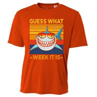 Guess What Week It Is Funny Shark Vintage Cooling Performance Crew T-Shirt