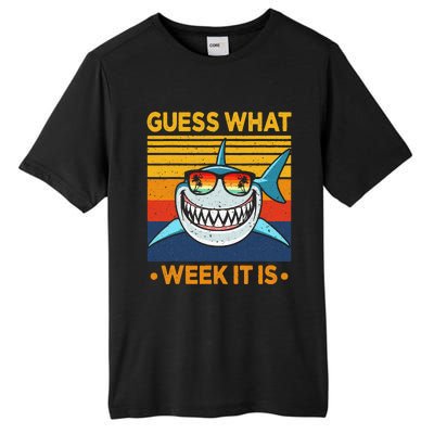 Guess What Week It Is Funny Shark Vintage Tall Fusion ChromaSoft Performance T-Shirt